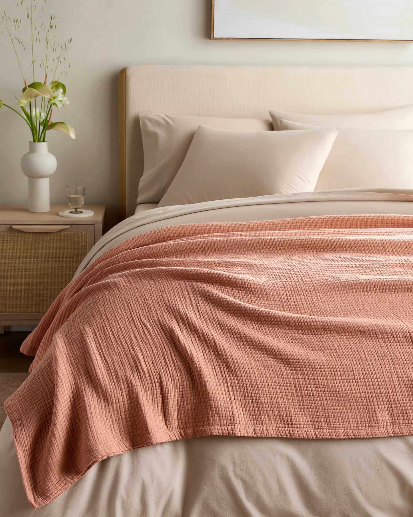 Organic Cotton Gauze Blanket - Full/Queen / Dried Sage