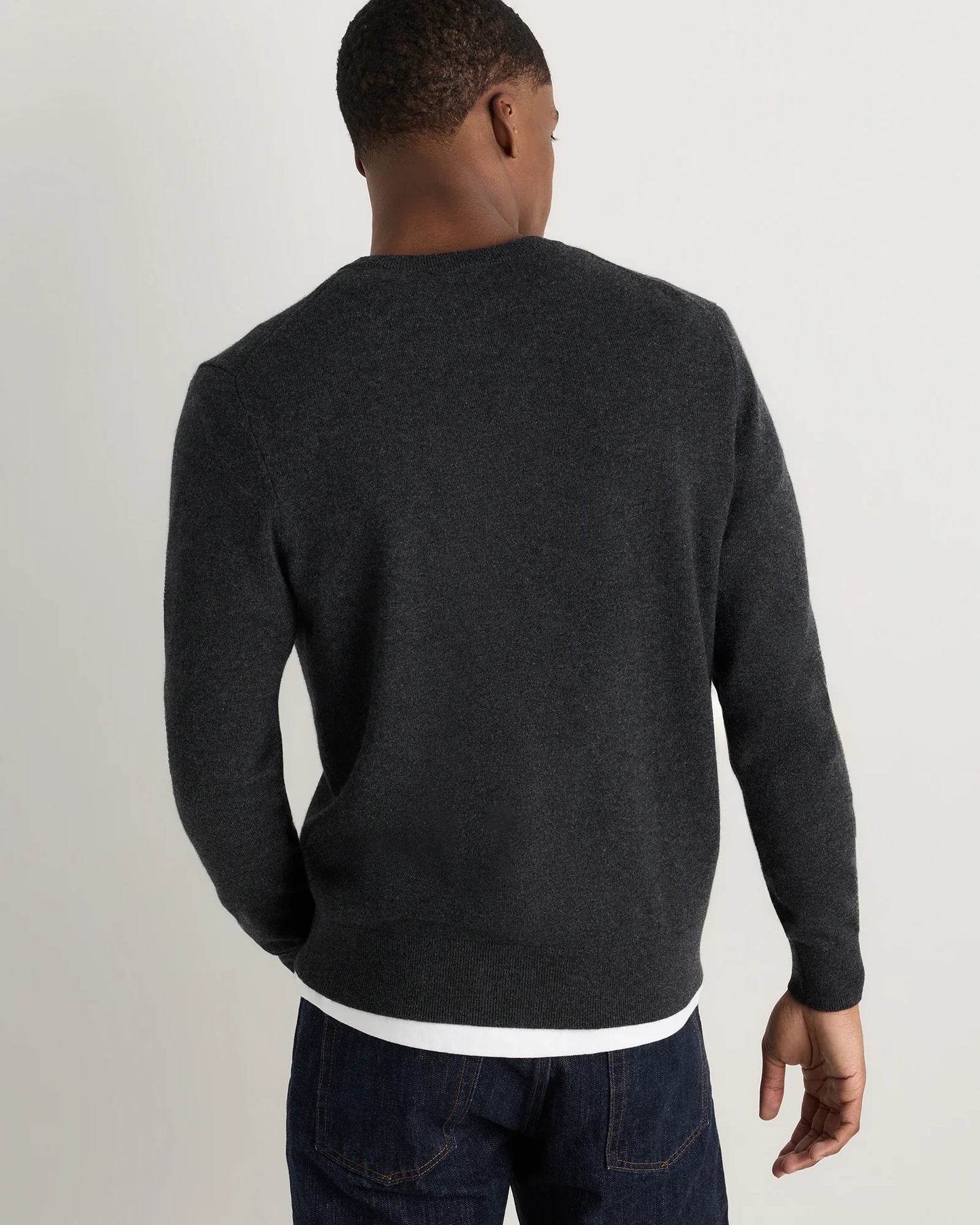 Mongolian Cashmere Henley Sweater - S / Brown