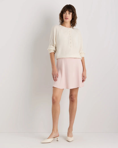 Lightweight Crepe A-Line Mini Skirt - XS / Moonstone Blue