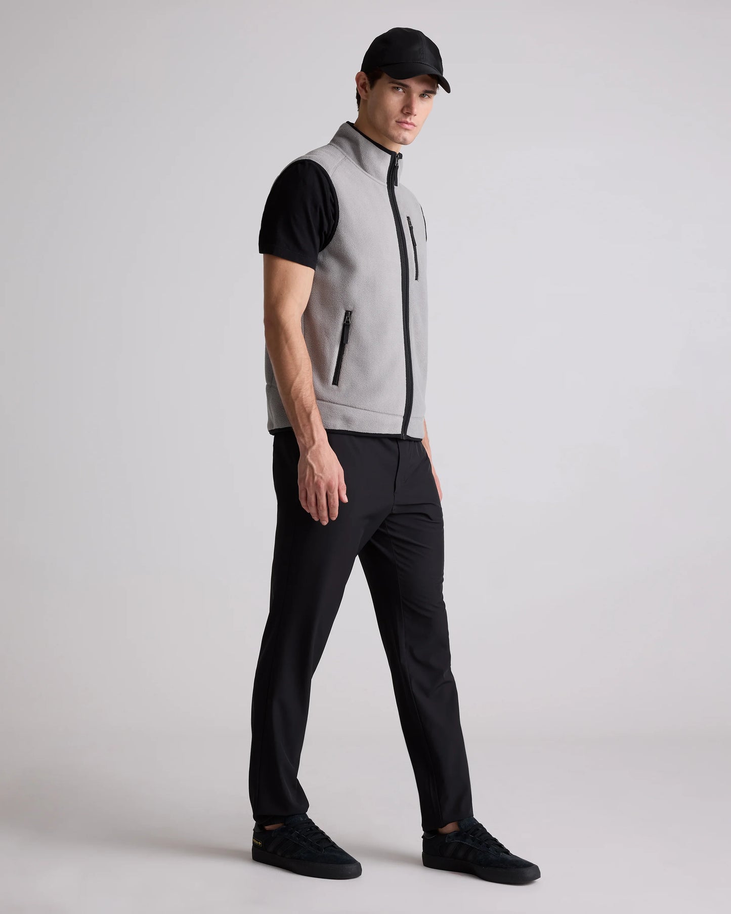 Polar Fleece Full-Zip Vest - S / Gravel