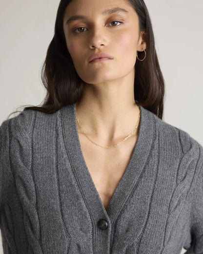 Luxe Baby Cashmere Cable Cardigan - XS / Pearled Ivory