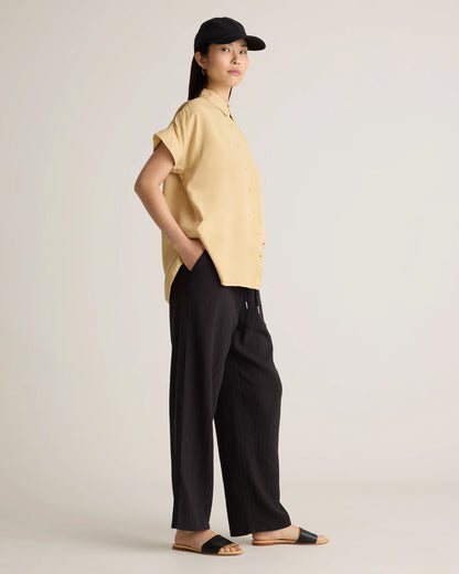 100% Organic Cotton Gauze Straight Leg Pants - XS / Spiced Orange