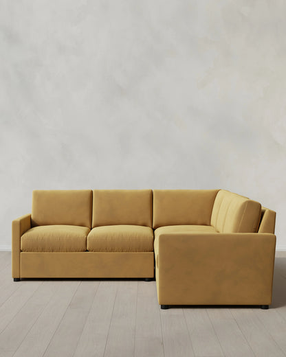 Brennan L Sectional in Performance Velvet - 99x99 / Taupe