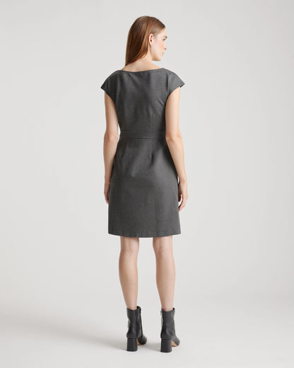 Ultra-Stretch Ponte Cap Sleeve Dress - XS / Ruby Red