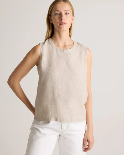 100% European Linen Tank - XS / Black