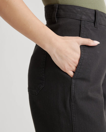 Organic Stretch Cotton Twill Barrel Pants - 0 / Olive