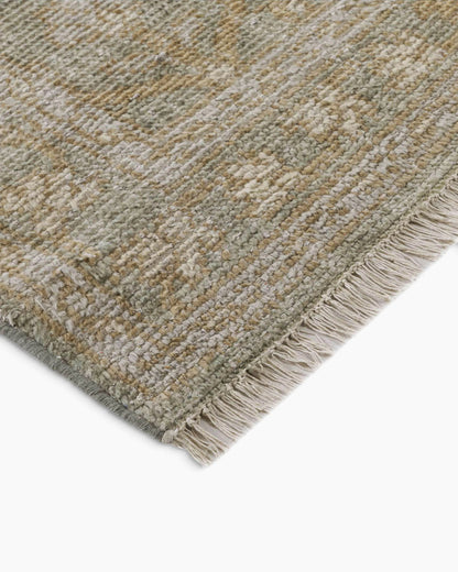 Lena Hand-Knotted Wool Rug - 5' x 8' / Green