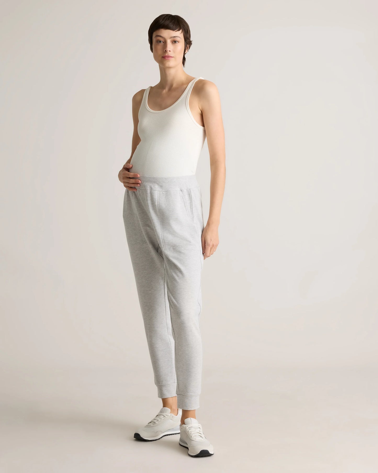 SuperSoft Fleece Maternity Joggers - XS / Off-White