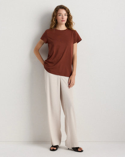 Cotton Modal Crew Neck Swing Tee - XS / White