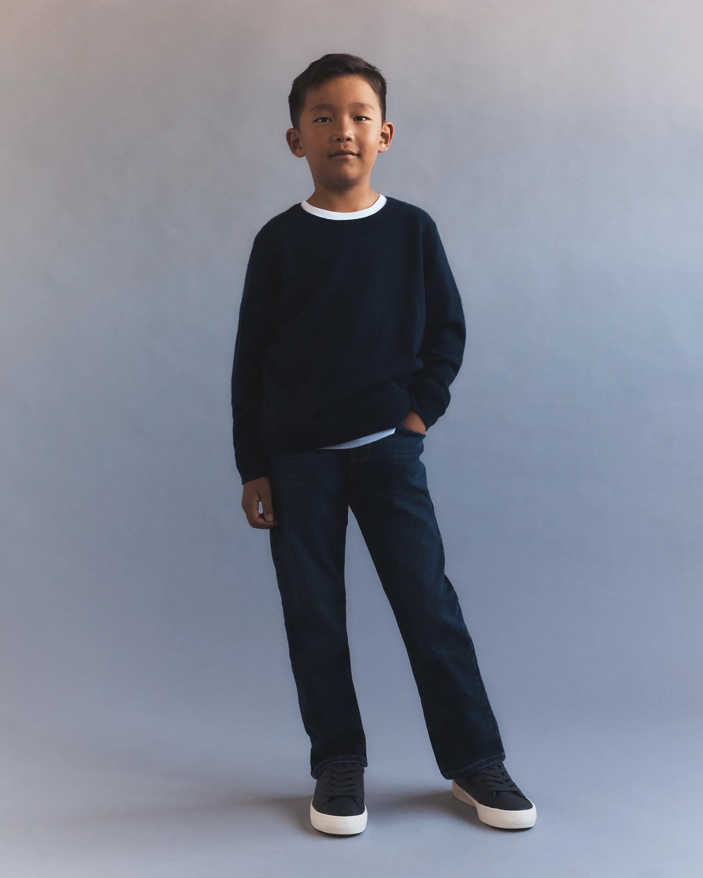 Boys Stretch Straight Jeans - 6 / Dark Wash