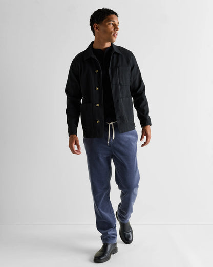 Organic Stretch Corduroy Drawstring Trousers - S / Storm Blue