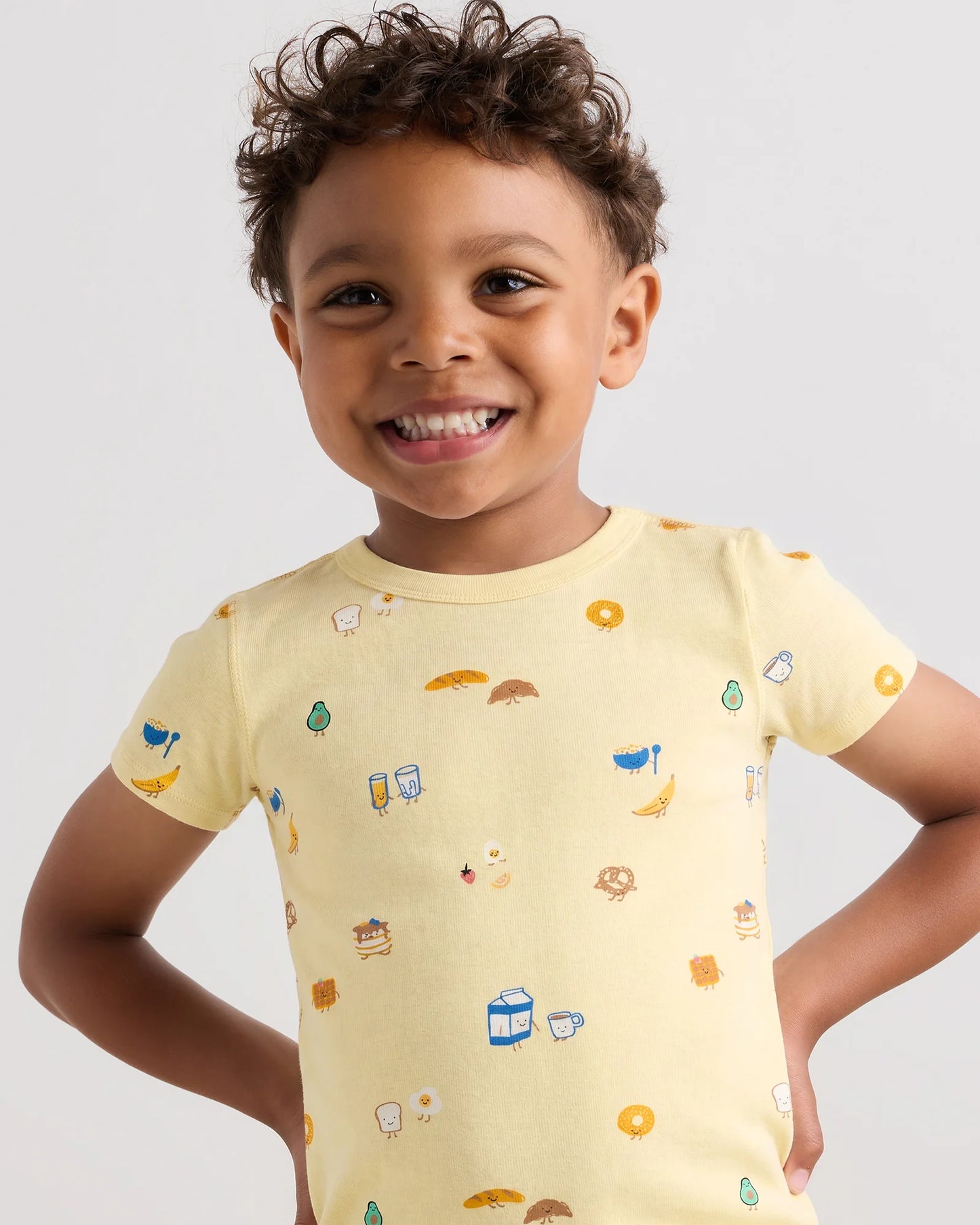 100% Organic Cotton Short Sleeve and Shorts Pajama Set - 2T / Navy Stripe