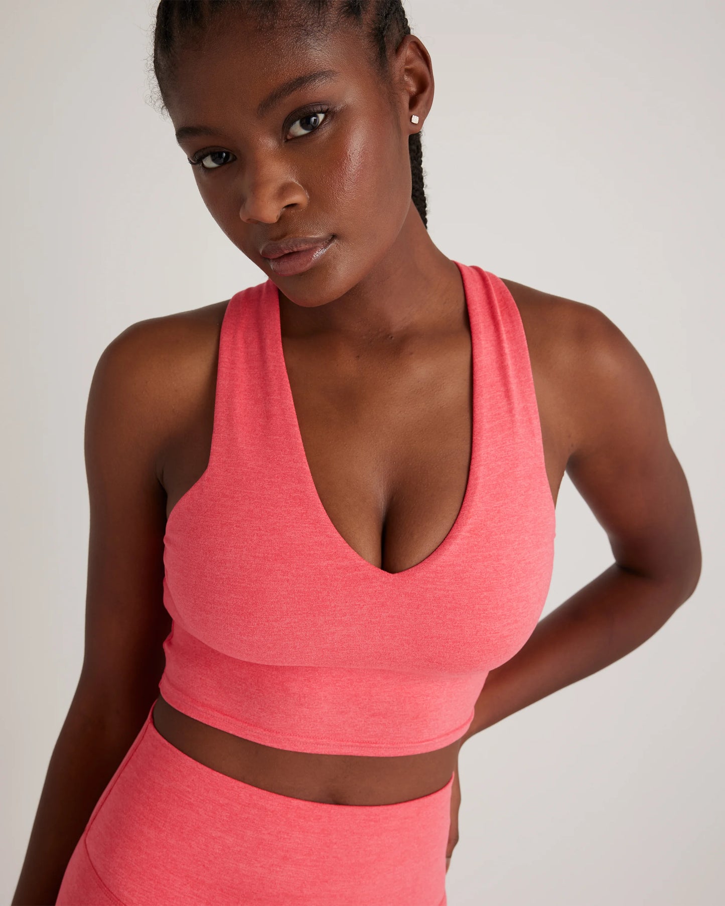 Ultra-Soft V-Neck Cropped Tank - XS / Heather Navy