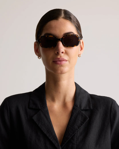 Santiago Polarized Acetate Sunglasses - One Size / Fawn Tortoise with Green lens