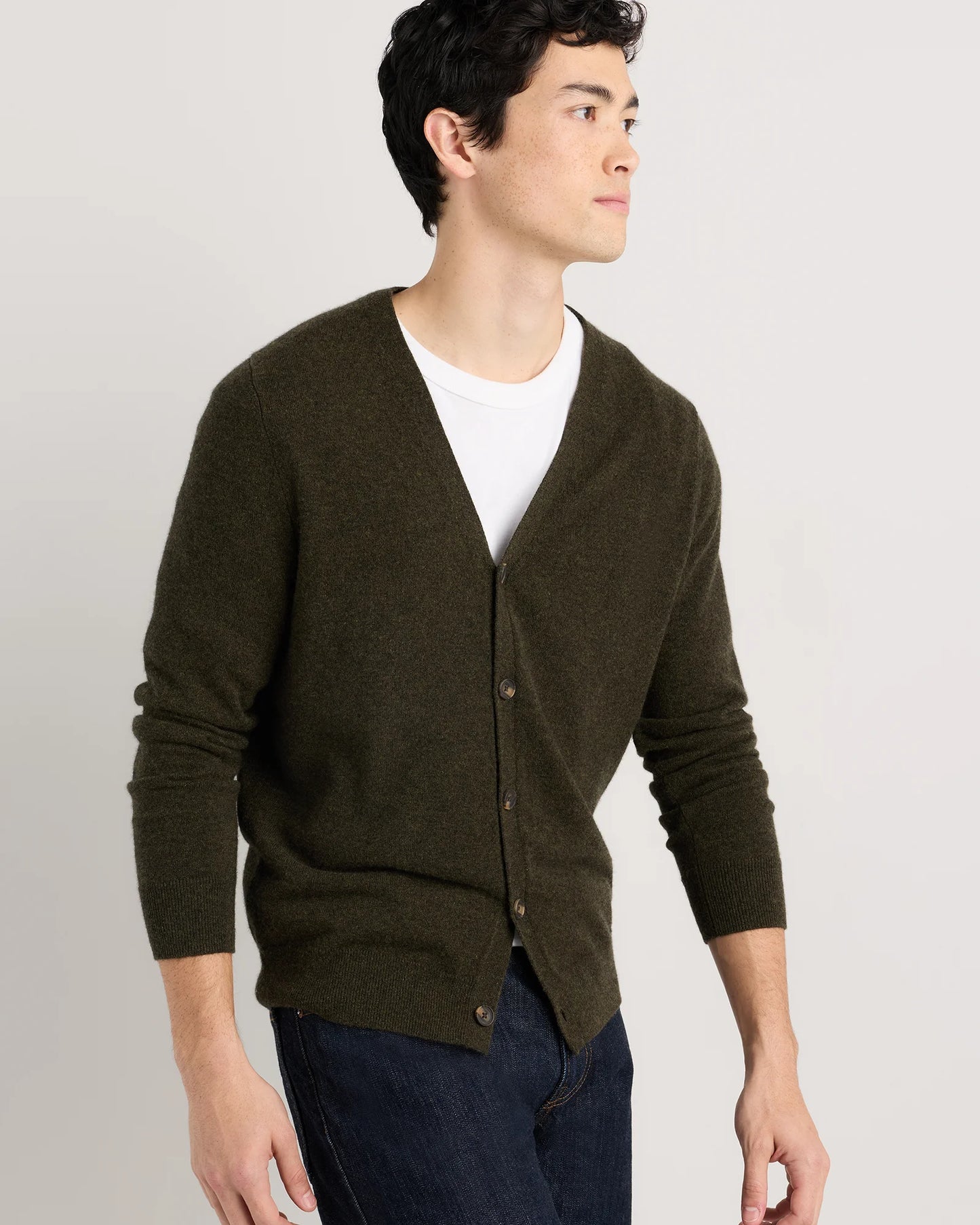 Mongolian Cashmere Cardigan Sweater - S / True Navy