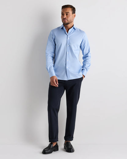 Organic Cotton Stretch Twill Dress Shirt - S / Grey Stripe
