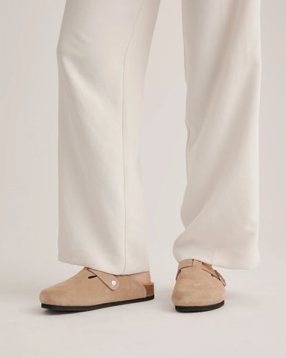 Water Repellent Suede Clog Mule - 5 / Dune
