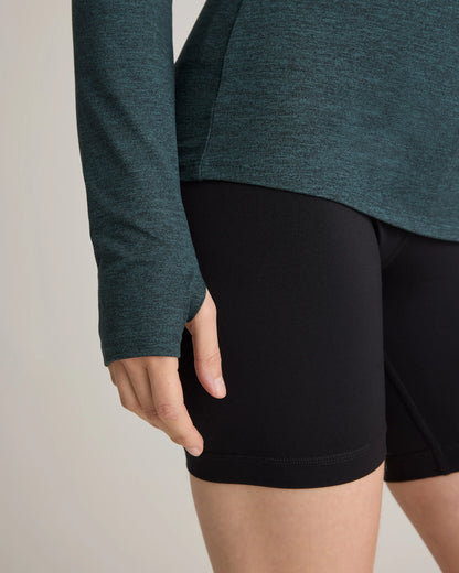 Ultra-Soft Fitted Long Sleeve Top - XS / Heather Navy