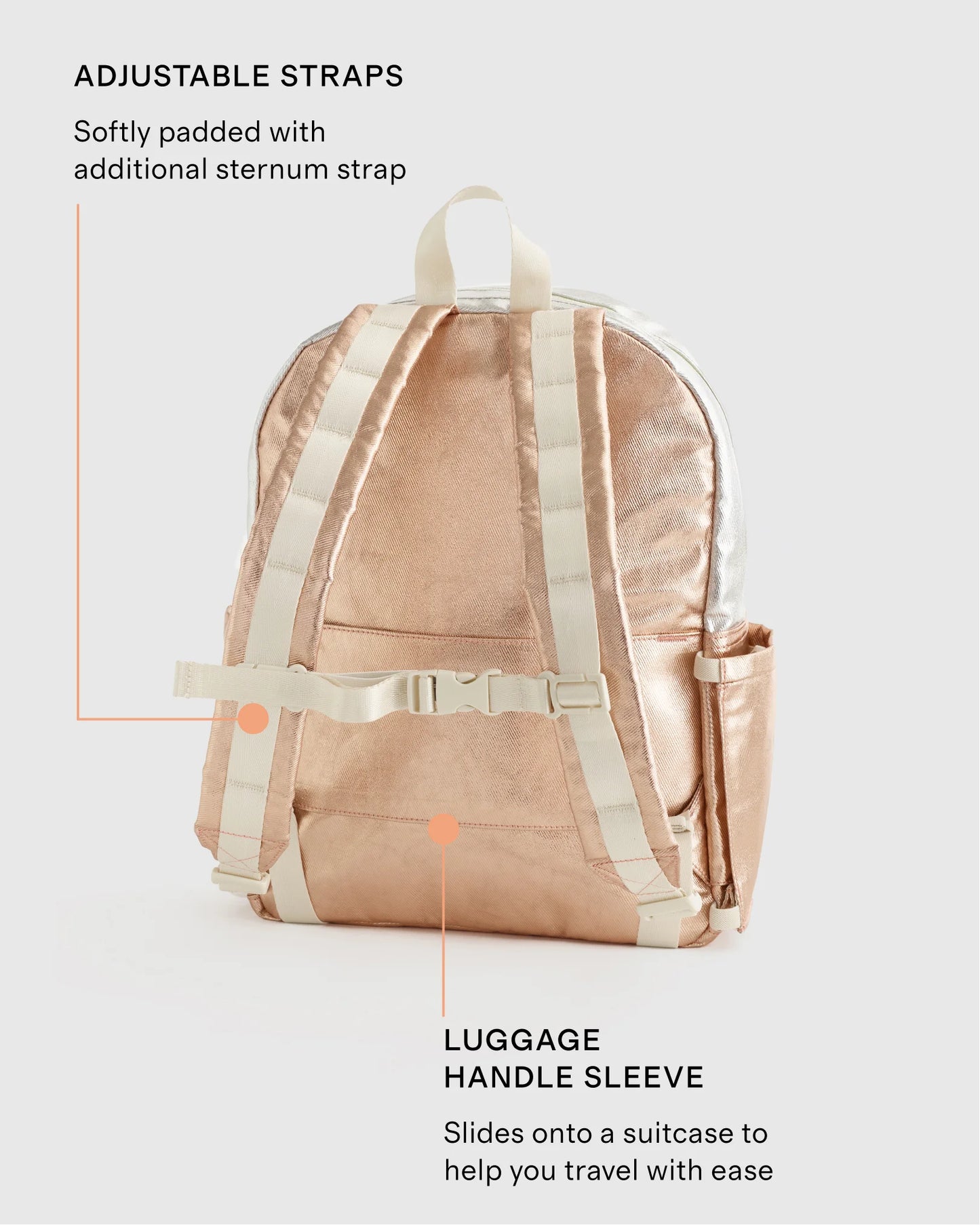 Recycled Double Pocket Backpack - One Size / Rainbow Clouds