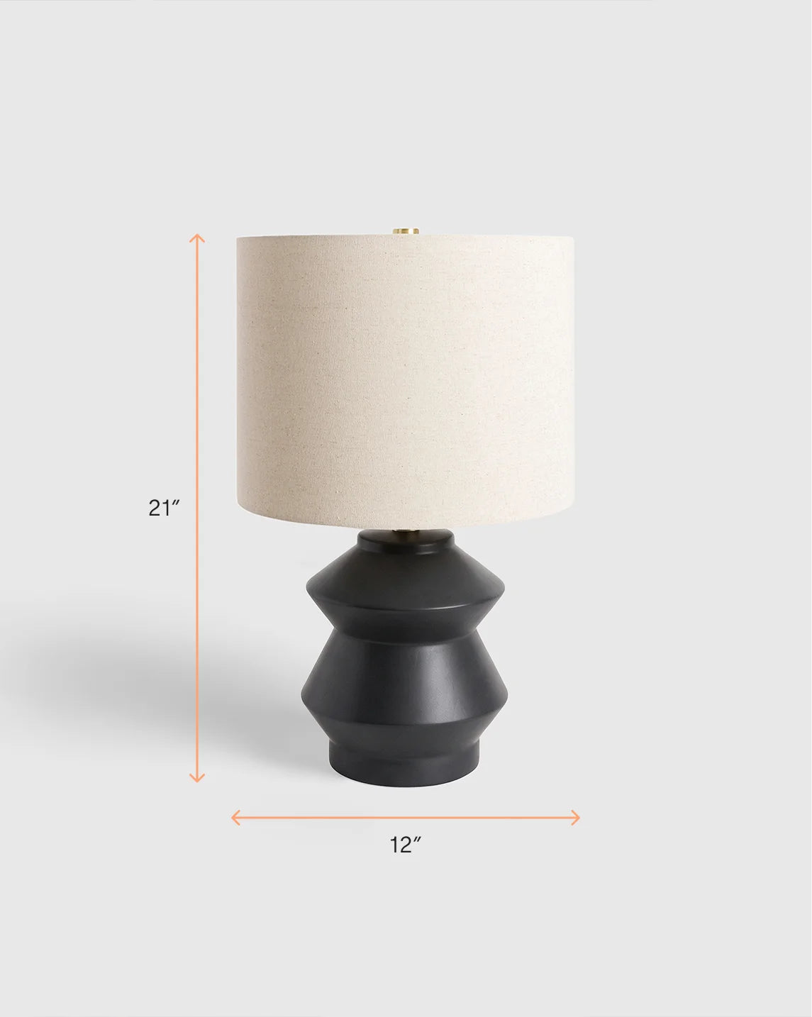 Geometric Ceramic Table Lamp - One Size / White