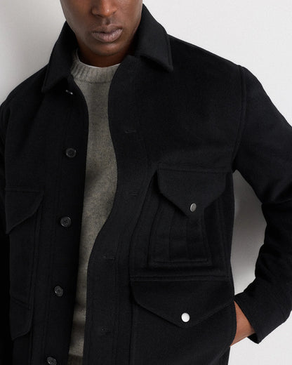 Wool Cashmere Field Jacket - S / Heather Grey