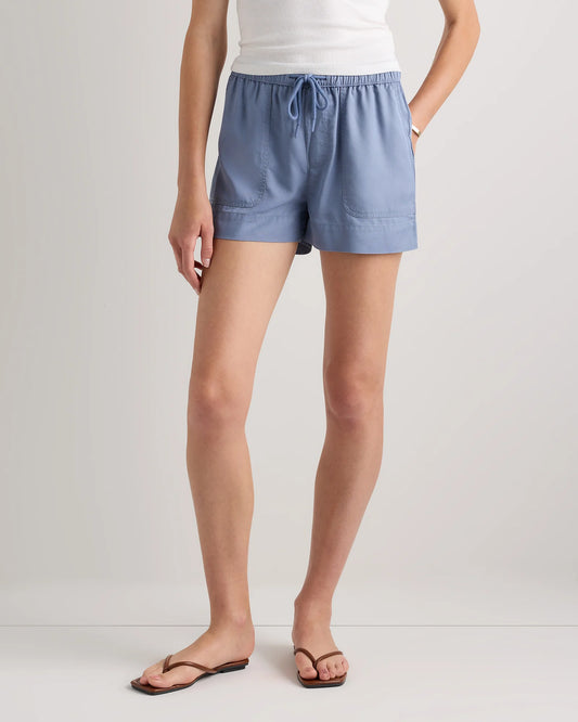 Vintage Wash Tencel Utility Shorts - XS / Moonstone Blue