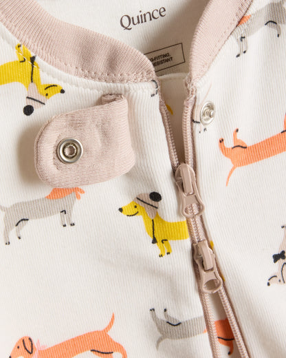 100% Organic Cotton Shortie Onesie Pajama - 2T / Navy Stripe