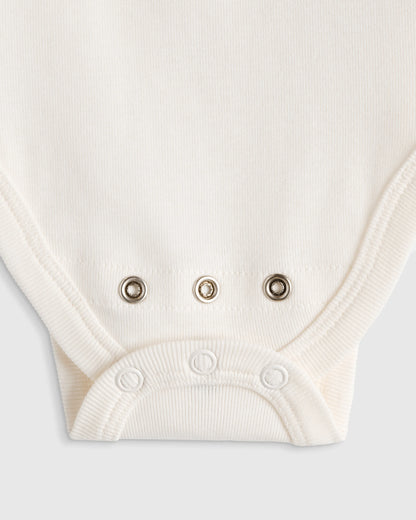 100% Organic Cotton Long Sleeve Bodysuit - 0-3M / Safari