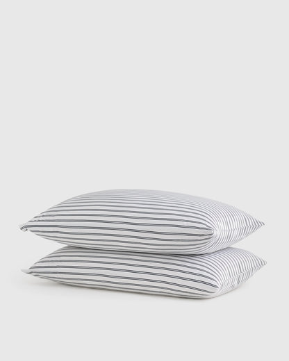Bamboo Stripe Pillowcase Set - Standard / Double Stripe Espresso