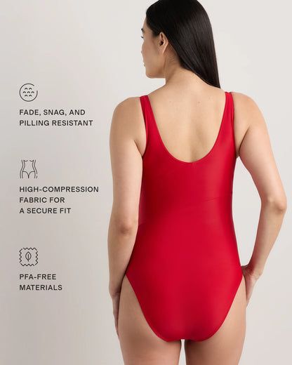 Italian Maternity Wrap One-Piece Swimsuit - XS / Cherry
