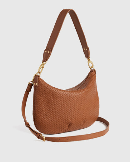 Sloane Handwoven Shoulder Bag - One Size / Cognac