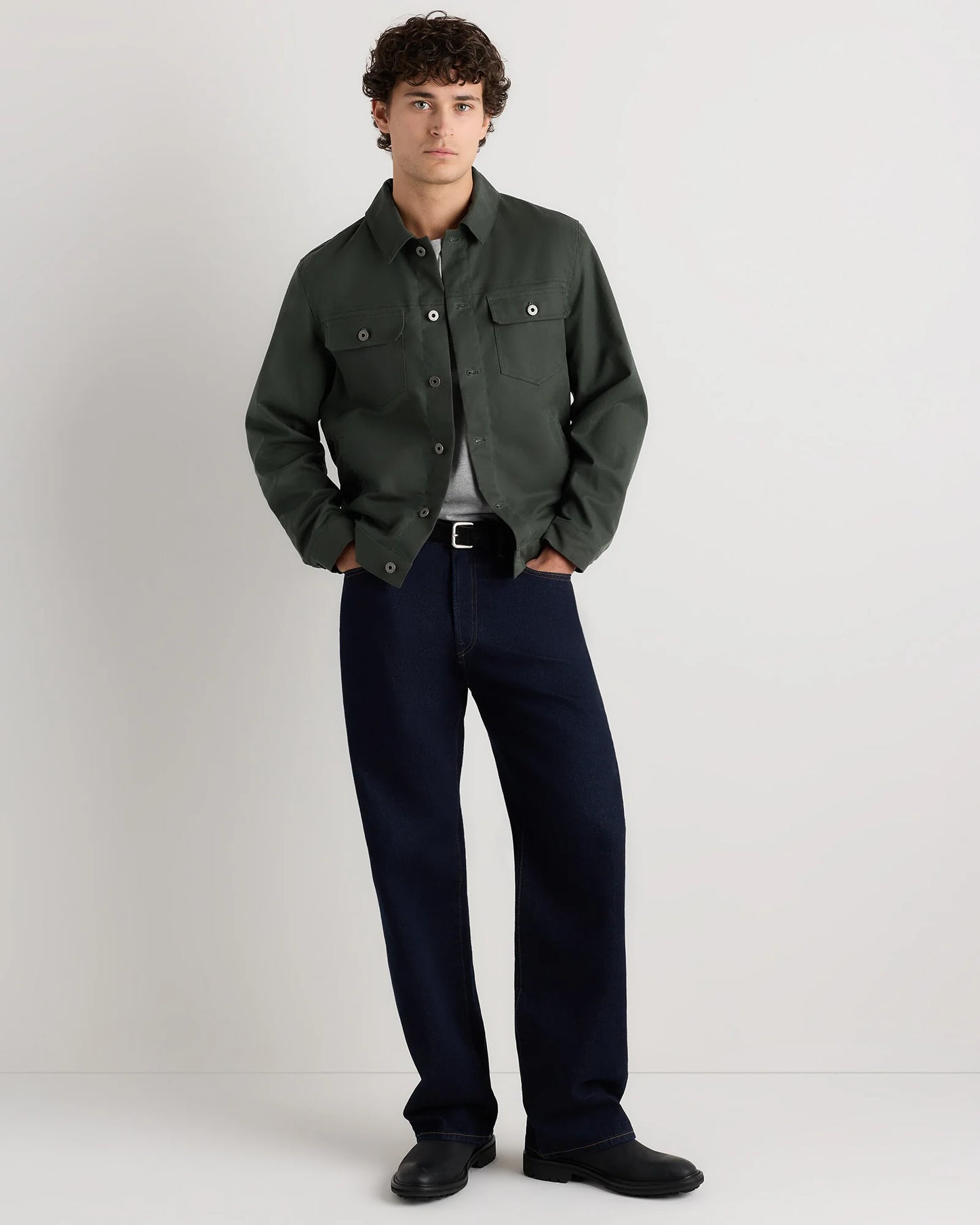 Organic Waxed Canvas Trucker Jacket - S / Black