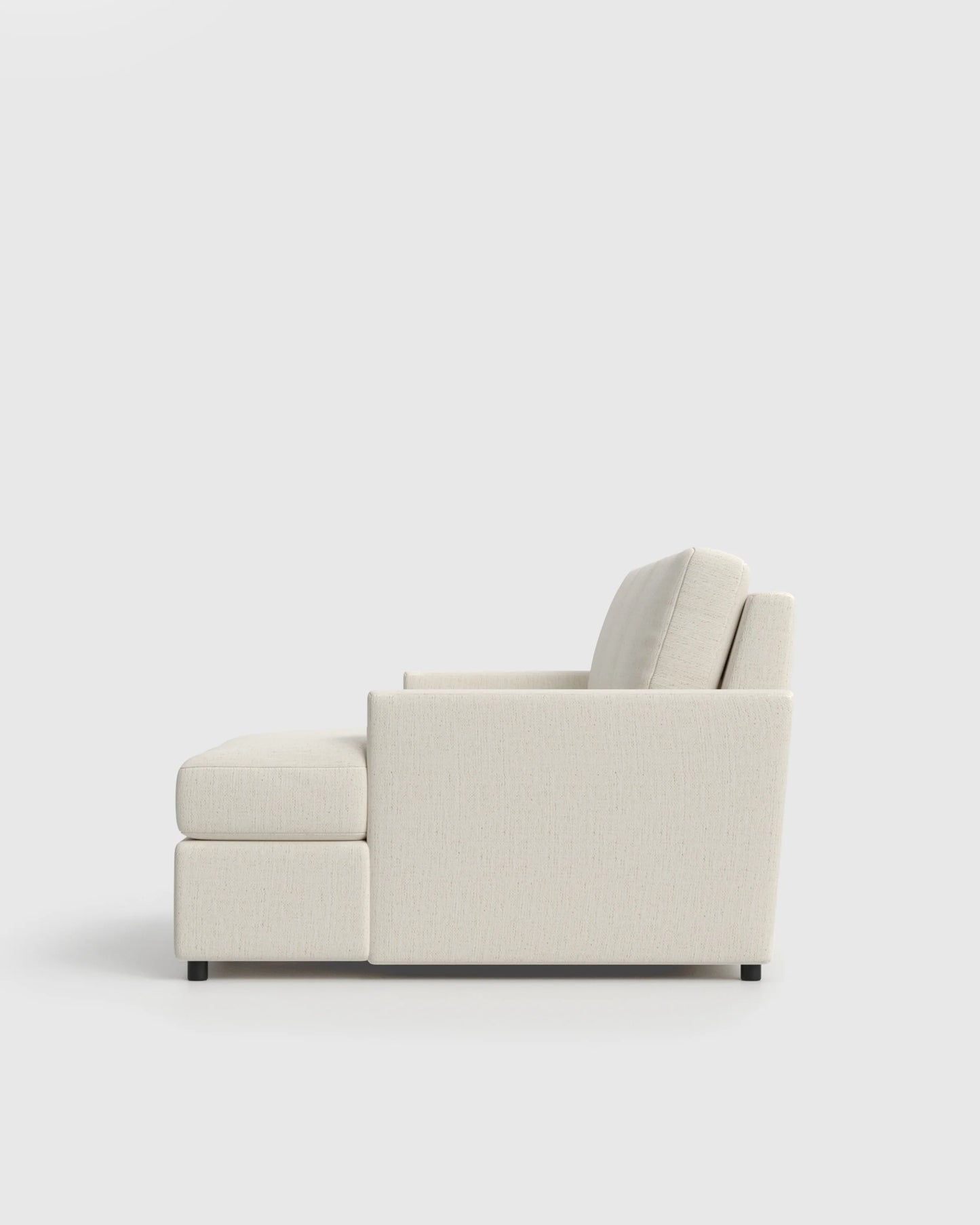 Brennan Performance Chenille Linen Blend Chaise Sectional - Right Arm / Snow