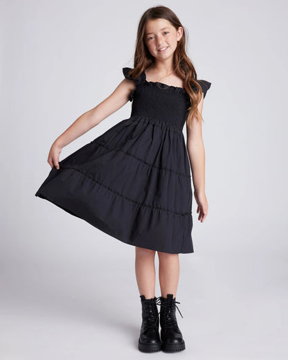 100% Organic Cotton Poplin Smocked Dress - 6 / Apricot Ditsy Floral