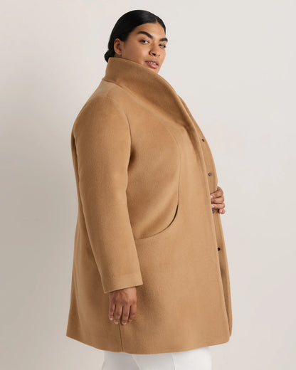Wool Cashmere Cocoon Coat - 1X / Caramel