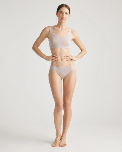 Organic Cotton Thong (6-pack) - XS / Mink