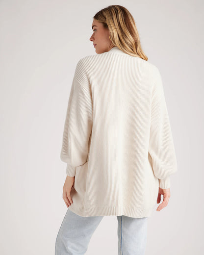 100% Organic Cotton Oversized Cardigan - XS / Camel