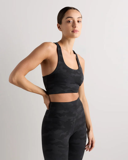 Ultra-Form Scoop Neck Longline Bra - XS / Black Camo
