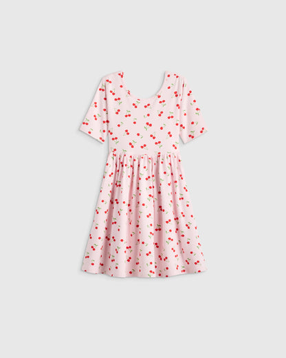 Organic Cotton Skater Dress - 2T / Sweet Cherries