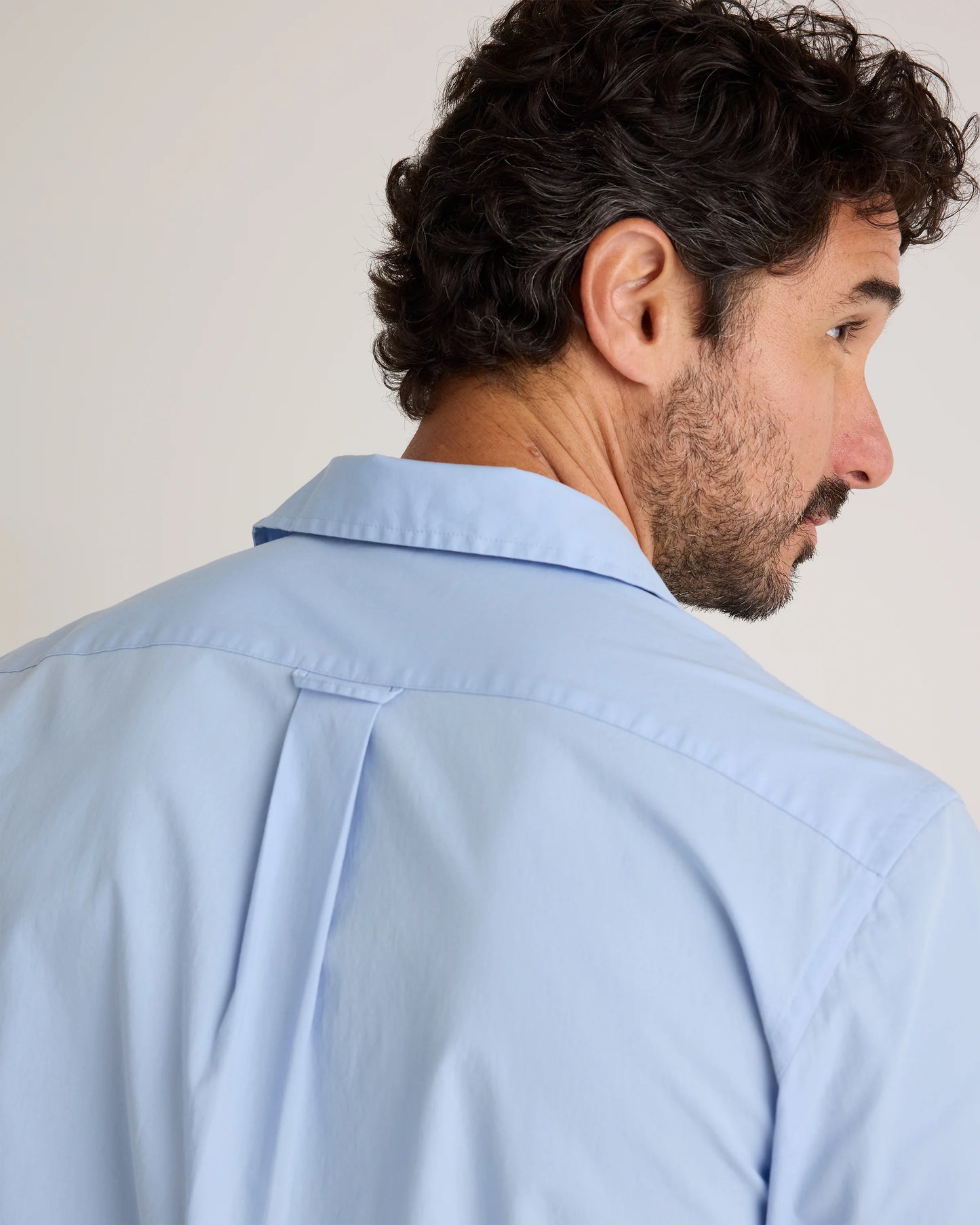Organic Cotton Stretch Poplin Camp Shirt - S / White
