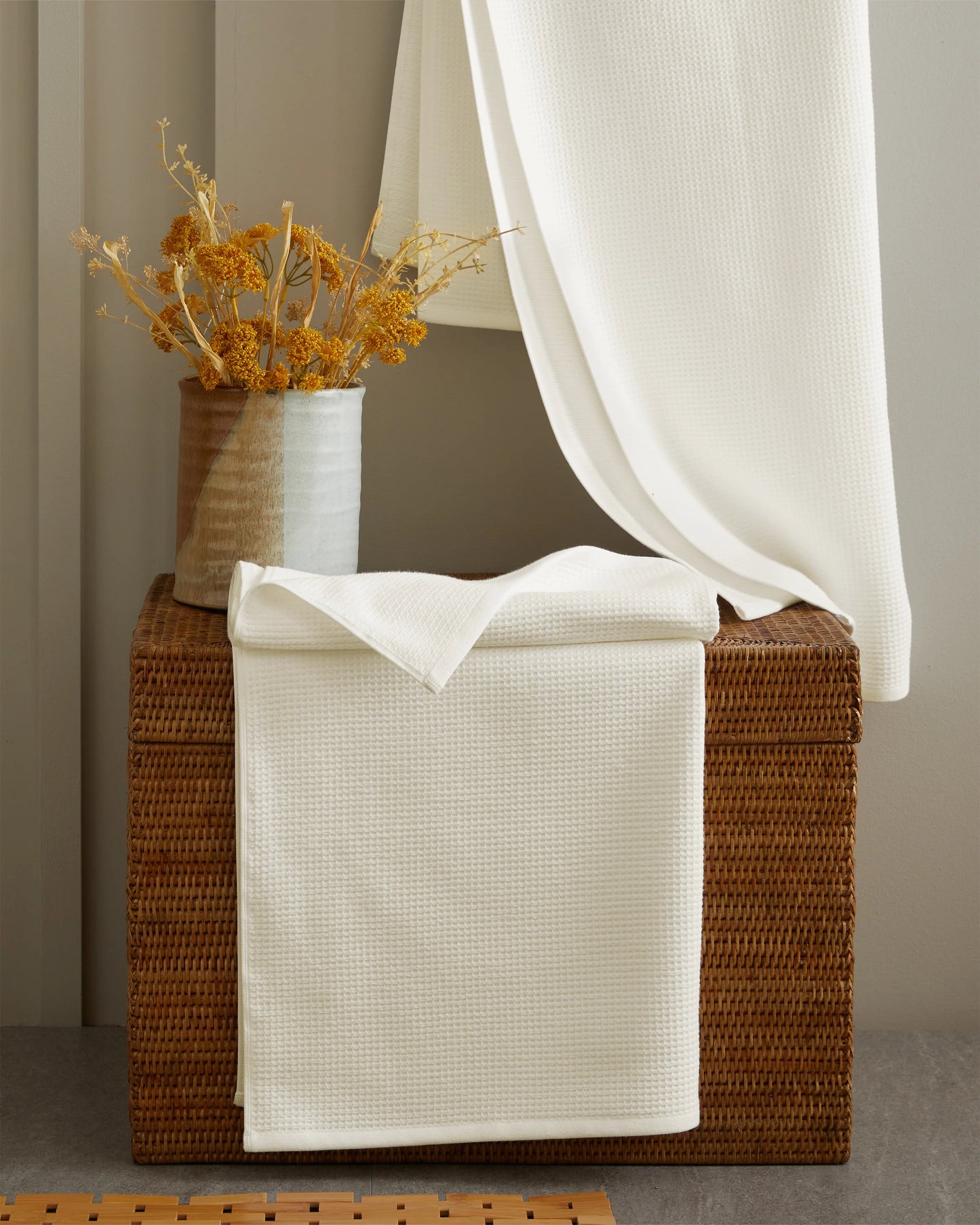 Turkish Waffle Terry Bath Sheet (Set of 2) - One Size / Ivory