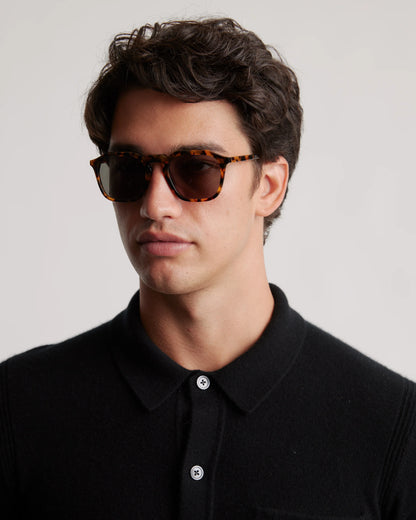 Jude Polarized Acetate Sunglasses - One Size / Black with Green lens