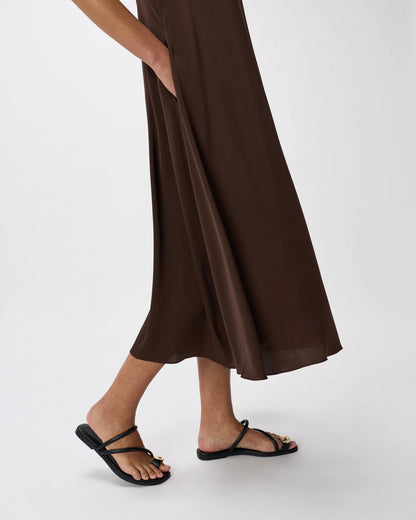 Washable Stretch Silk Voluminous Maxi Dress - XS / Moonstone Blue