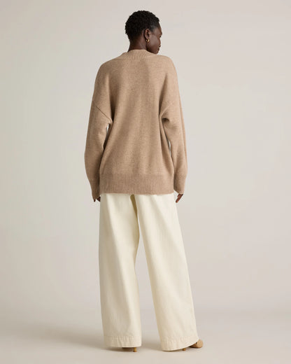 Mongolian Cashmere Oversized V-Neck Sweater - XS / Elk Brown