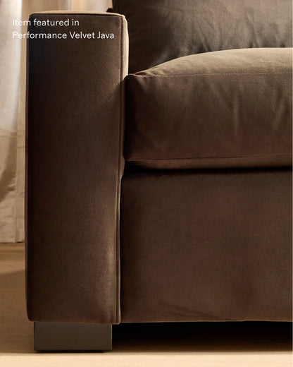 Stillman U Sectional in Performance Velvet - One Size / Java
