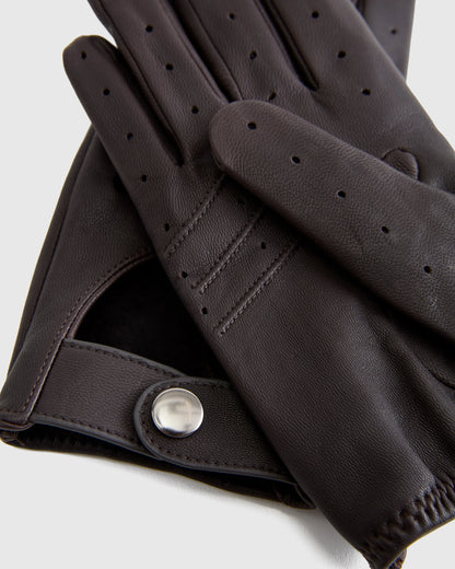 Italian Leather Driving Gloves - XS / Black
