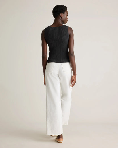 Cotton Cashmere Ribbed Tank - XS / Heather Oatmeal