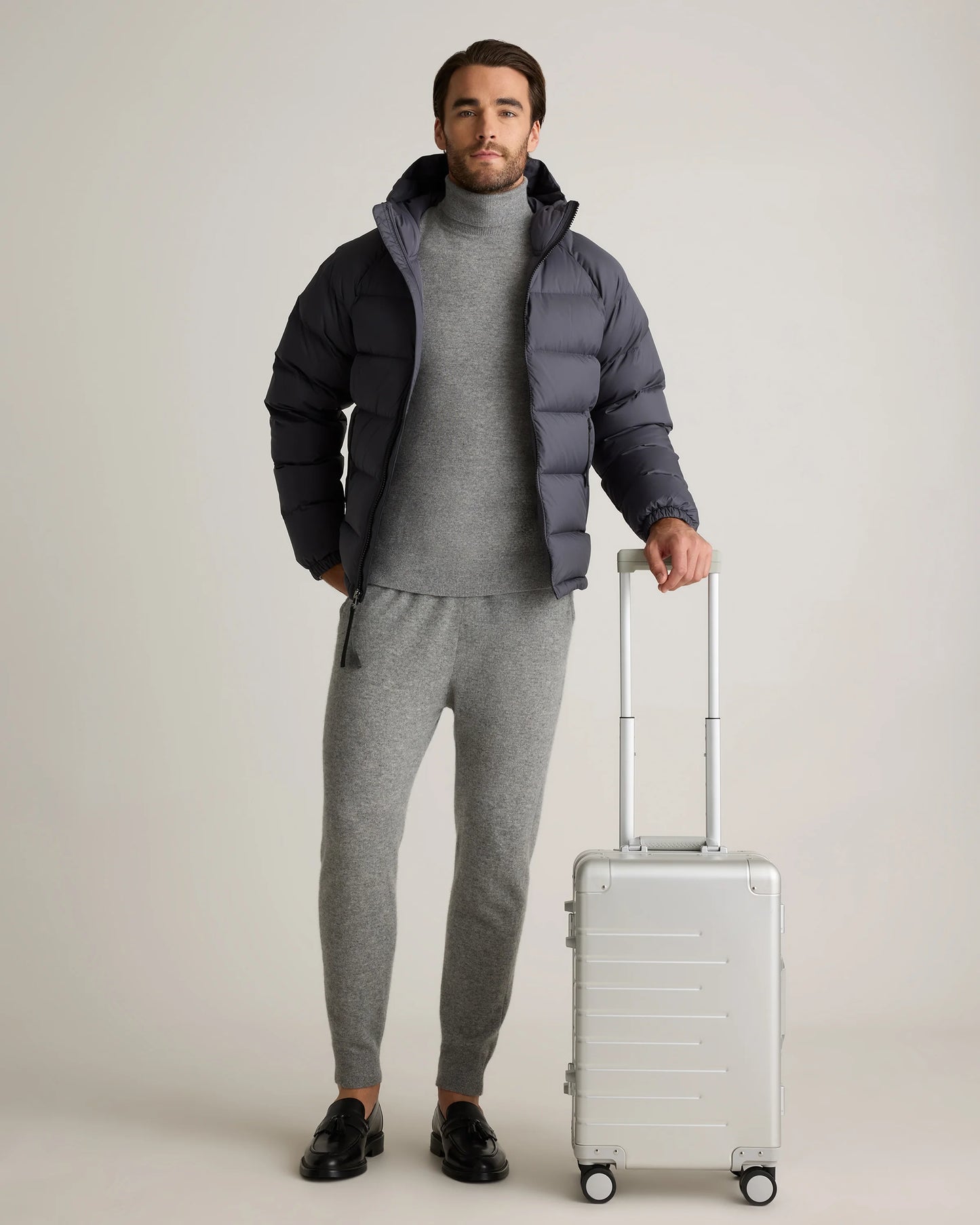 Aluminum Carry-On Suitcase - One Size / Black