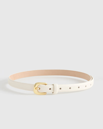 Sofia European Leather Skinny Belt - XS / Black