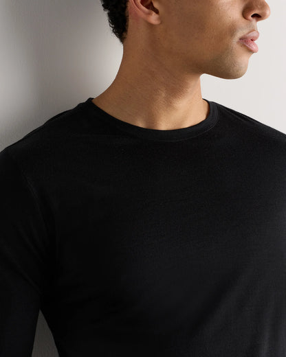 100% Merino Wool All-Season Long Sleeve Base Layer Tee - XS / Off-White